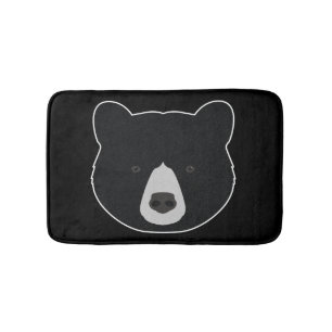 Black Bear Face Bath Mat