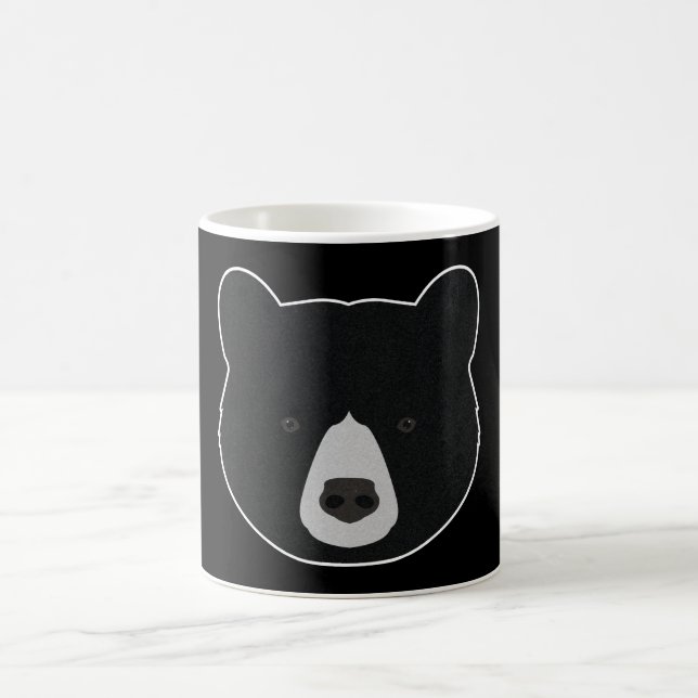 Black Bear Face Coffee Mug (Center)