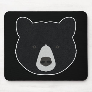 Black Bear Face Mouse Pad