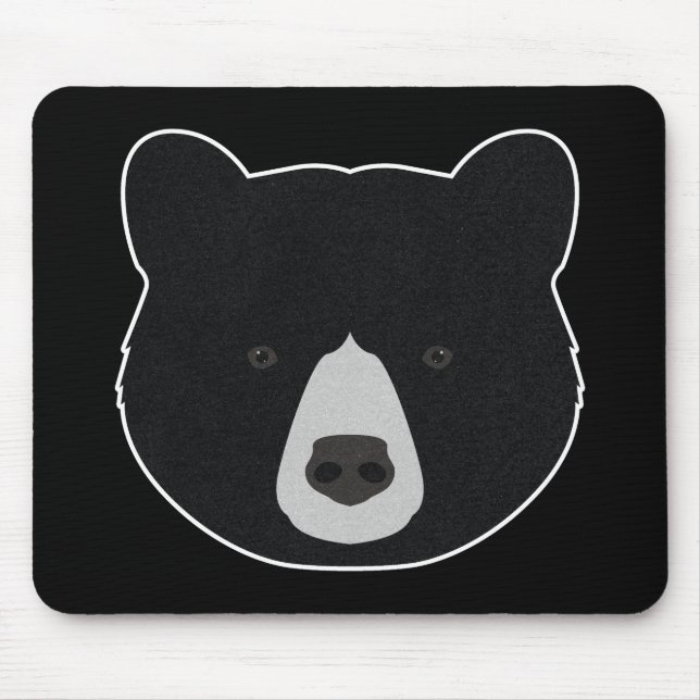 Black Bear Face Mouse Pad (Front)