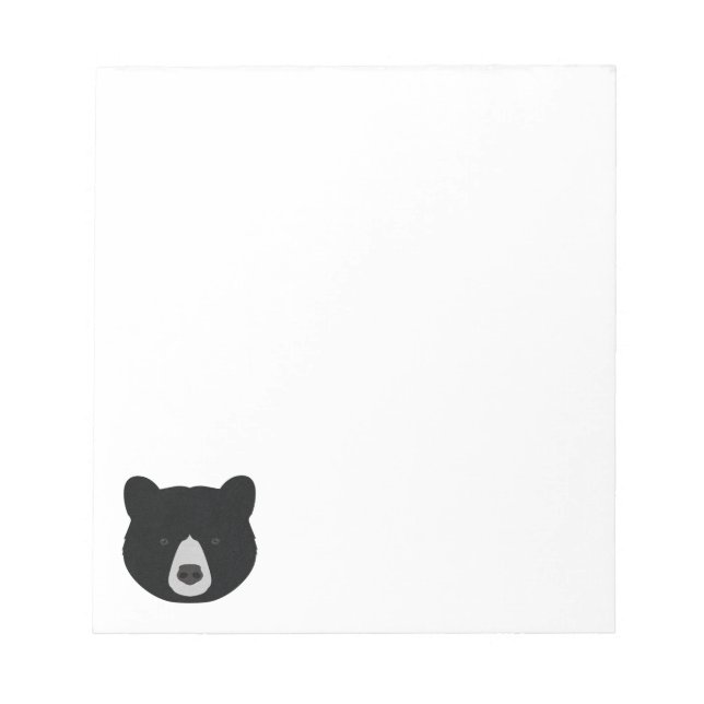 Black Bear Face Notepad (Front)