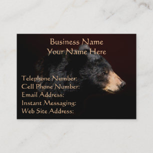 Black Bear Head Study Wildlife Business Cards