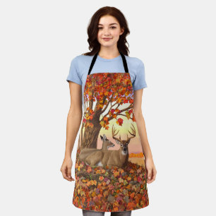 Black Bear in Autumn Forest Apron