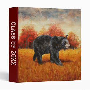 Black Bear in Autumn Forest Binder