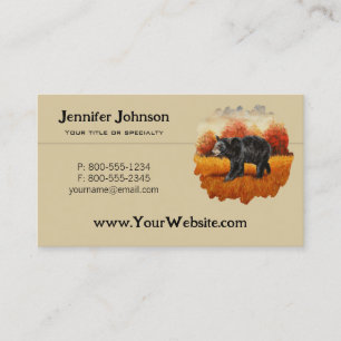 Black Bear in Autumn Forest Business Card