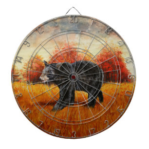 Black Bear in Autumn Forest Dartboard