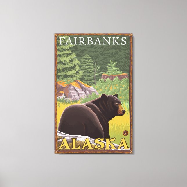 Black Bear in Forest - Fairbanks, Alaska Canvas Print (Front)