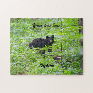 Black Bear in forest Jigsaw Puzzle