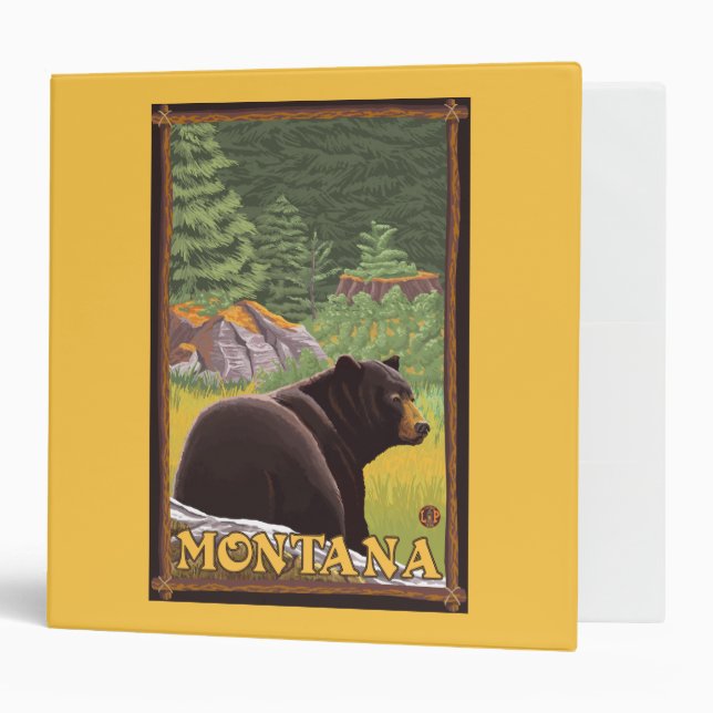 Black Bear in Forest - Montana Binder (Front/Inside)