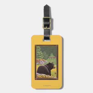 Black Bear in Forest - Montana Luggage Tag