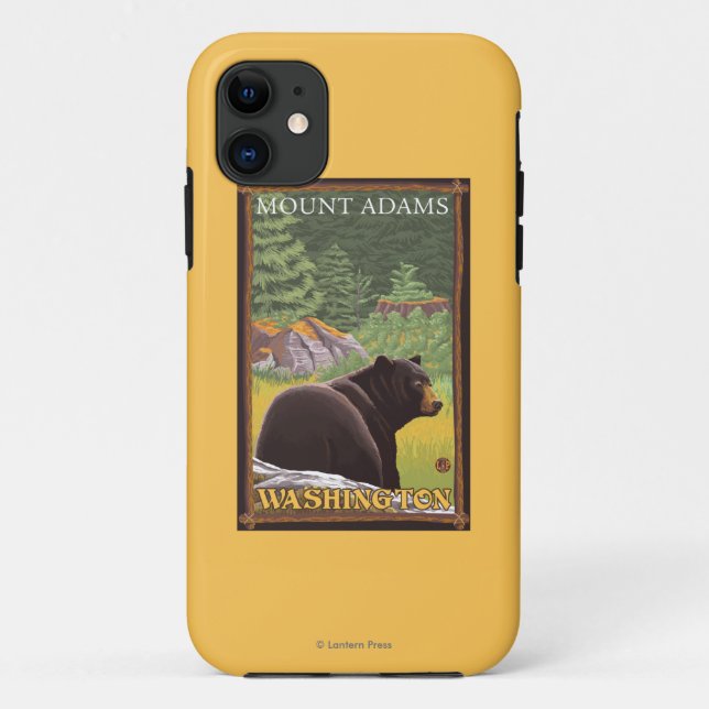 Black Bear in Forest - Mount Adams, Washington Case-Mate iPhone Case (Back)