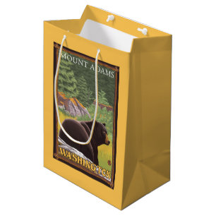 Black Bear in Forest - Mount Adams, Washington Medium Gift Bag