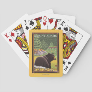 Black Bear in Forest - Mount Adams, Washington Playing Cards