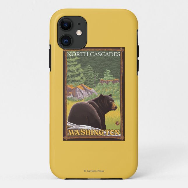 Black Bear in Forest - North Cascades, Washingto Case-Mate iPhone Case (Back)