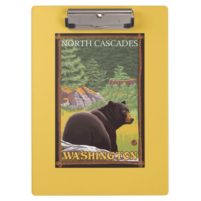 Black Bear in Forest - North Cascades, Washingto Clipboard (Front)