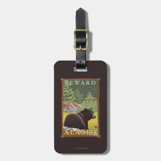 Black Bear in Forest - Seward, Alaska Luggage Tag