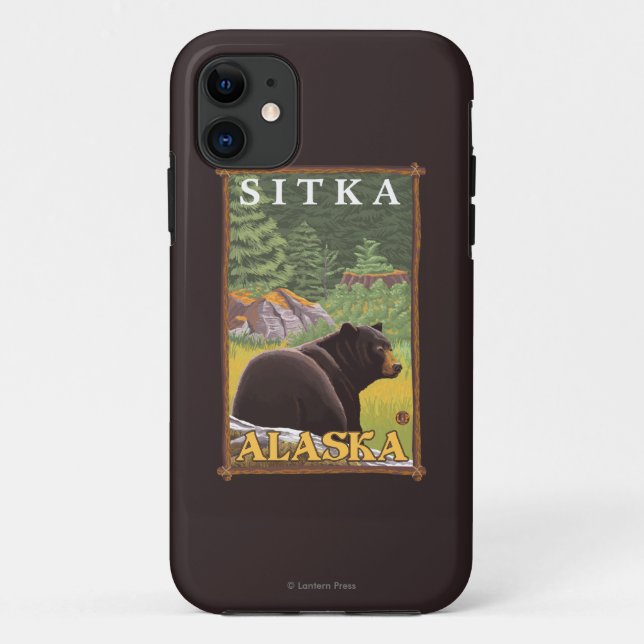 Black Bear in Forest - Sitka, Alaska Case-Mate iPhone Case (Back)