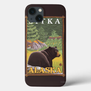Black Bear in Forest - Sitka, Alaska iPhone 13 Case