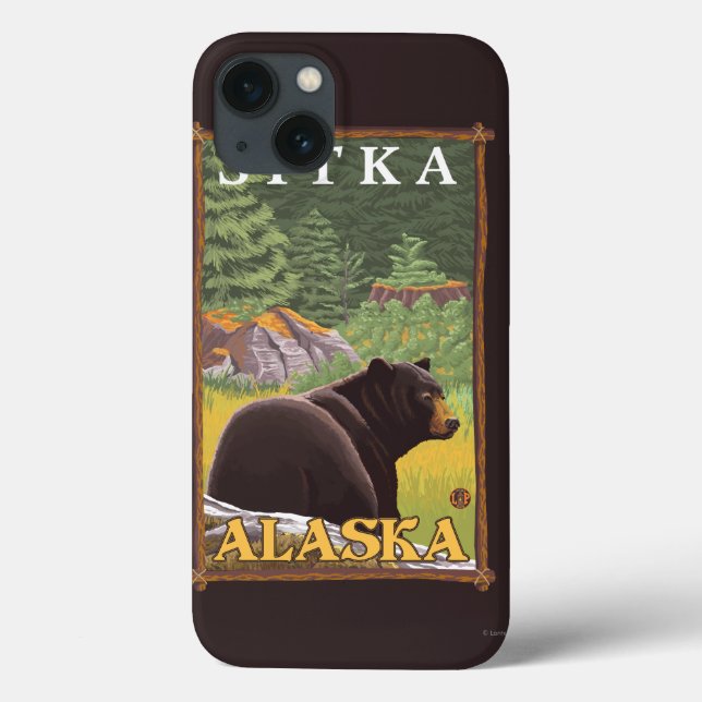Black Bear in Forest - Sitka, Alaska Case-Mate iPhone Case (Back)