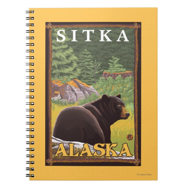 Black Bear in Forest - Sitka, Alaska Notebook (Front)