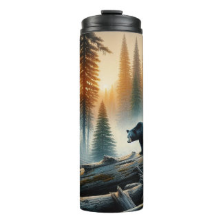 Black Bear in Forest Thermal Tumbler