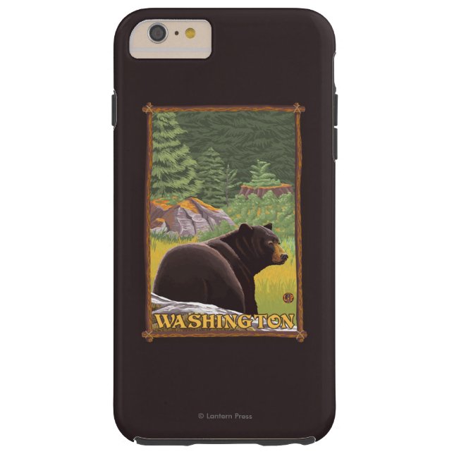 Black Bear in Forest - Washington Case-Mate iPhone Case (Back)
