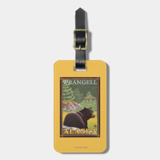 Black Bear in Forest - Wrangell, Alaska Luggage Tag
