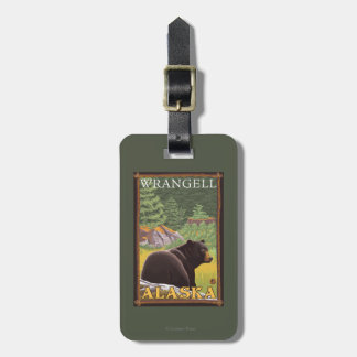 Black Bear in Forest - Wrangell, Alaska Luggage Tag