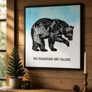 Black Bear Landscape Personalized Canvas Print