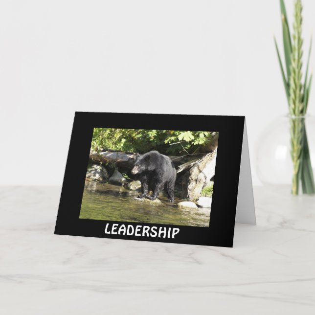 Black Bear LEADERSHIP Motivational Card (Front)
