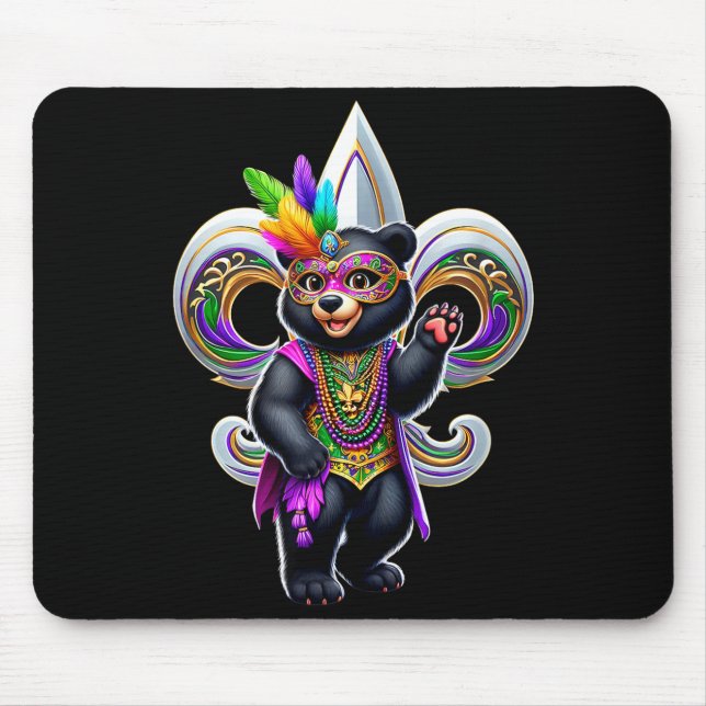 Black Bear Mardi Gras  Mouse Pad (Front)