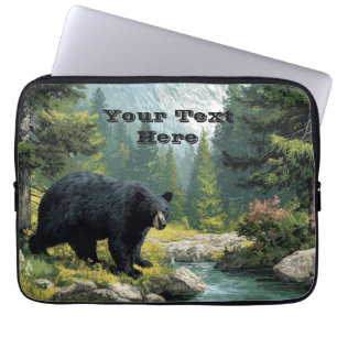 Black Bear Nature Laptop Sleeve