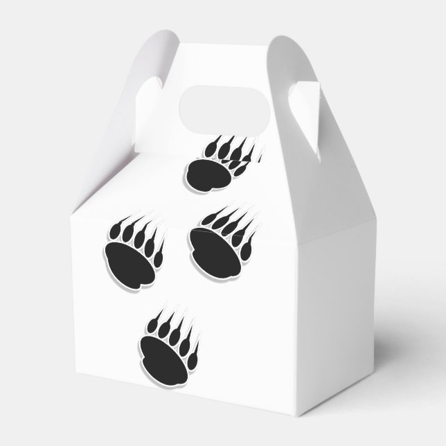 Black Bear Paw Prints Favor Box (Front Side)