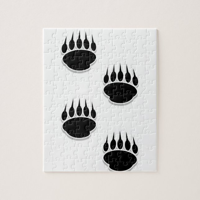 Black Bear Paw Prints Jigsaw Puzzle (Vertical)