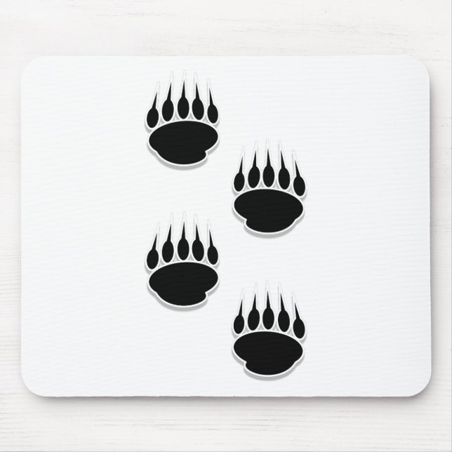 Black Bear Paw Prints Mouse Pad (Front)