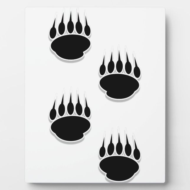 Black Bear Paw Prints Plaque (Front)