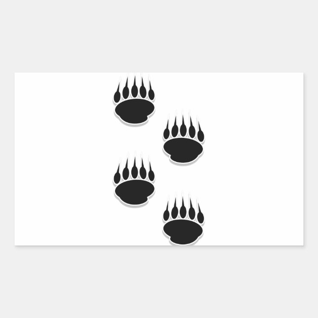 Black Bear Paw Prints Sticker (Front)