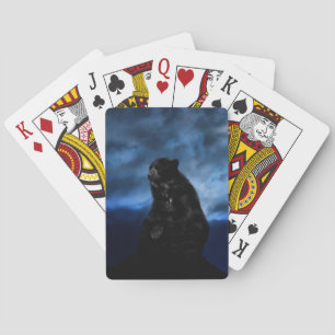 Black bear playing cards