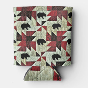 Black Bear Quilt Can Cooler