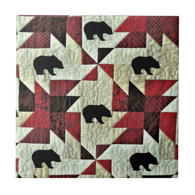 Black Bear Quilt Tile (Front)