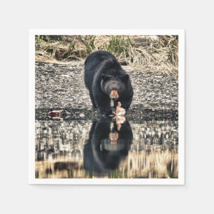 Black Bear Reflections Napkin