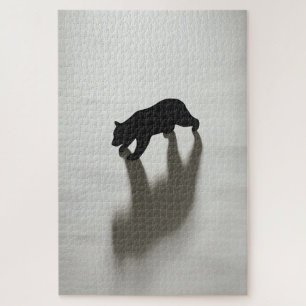 Black Bear Shadow in White Wilderness Jigsaw Puzzle