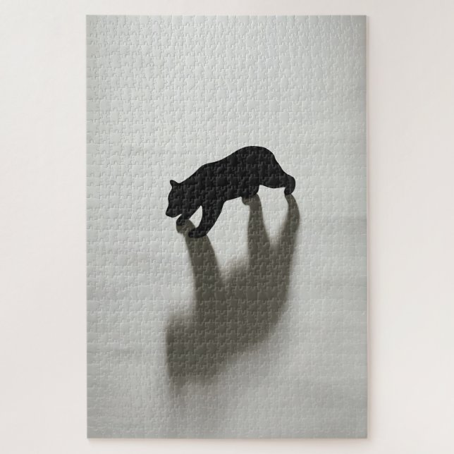 Black Bear Shadow in White Wilderness Jigsaw Puzzle (Vertical)