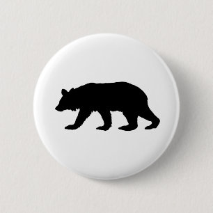 Black Bear Silhouette 2 Inch Round Button