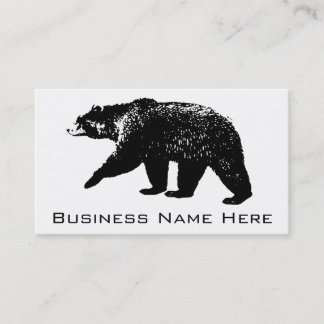 Black Bear Silhouette, Digital Graphic Business Card
