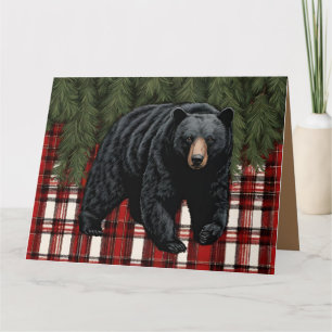 Black Bear Silhouette Folded Greeting Card