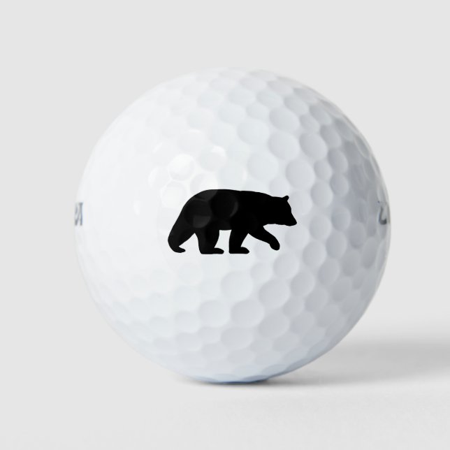 Black Bear Silhouette Golf Balls (Front)