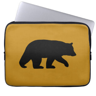 Black Bear Silhouette Laptop Sleeve