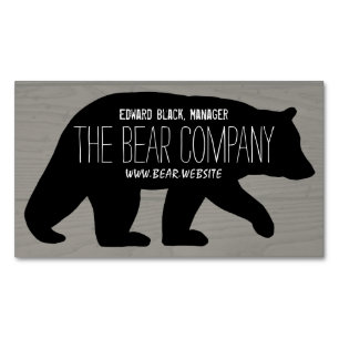 Black Bear Silhouette Magnetic Business Card