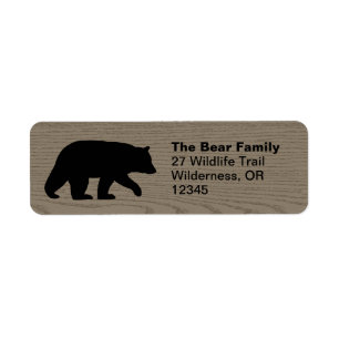 Black Bear Silhouette Return Address Labels
